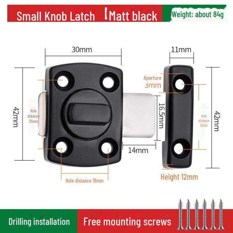 No-Drill Anti-Theft Door Latch Lock for Bathroom