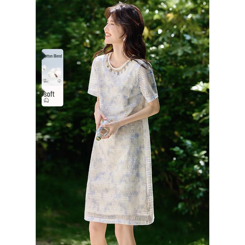 XWI Women s Gradient Ombre Lace Dress with Shell Beads M