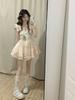 Small sweet little flying sleeves floral sleeveless dress women's summer bow waist fugitive princess tutu dress