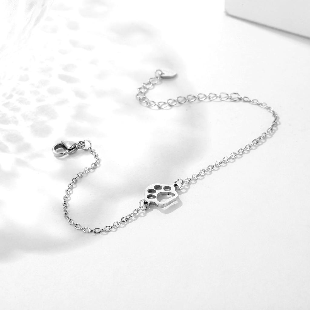 Popular Jewelry European and American Stainless Steel Cat's Paw Dog's Paw Bracelet, Hollowed Out Personalized Jewelry Women