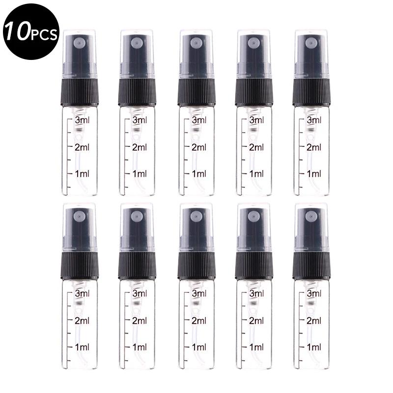 5/10Pcs 2ml 3ml 5ml 10ml Mini Portable Perfume Bottle Spray Refillable Cosmetic Sample Glass Bottling Empty Container