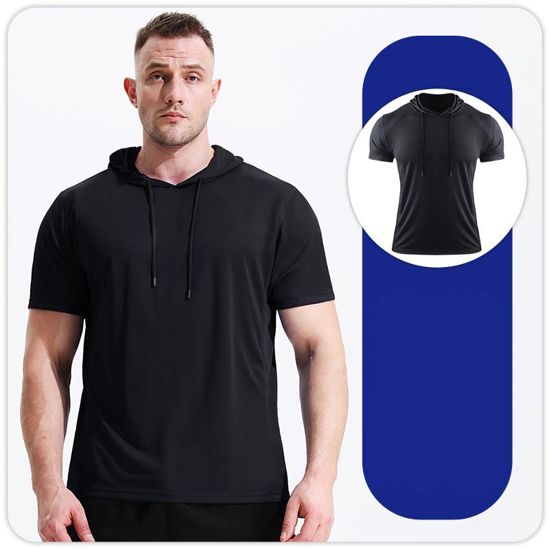Мужская спортивная футболка баскетбольные майки блузка спортивный костюм толстовки с капюшоном с коротким рукавом для бега быстросохнущие топы XL 1860₽