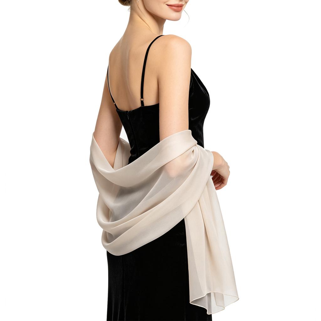 Elegante Sciarpa Leggera in Chiffon Trasparente Coprispalle da Sera per Donna Sciarpa Lunga Morbida per Matrimoni Eventi Formali Feste