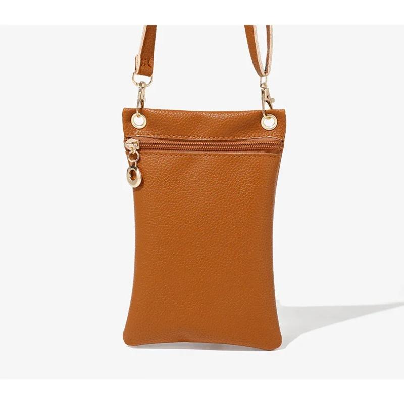 Damska torba na telefon typu crossbody z PU, wzorem Litchi, długi pasek na ramię, pojedyncza torba na ramię, spersonalizowany modny portfel i torebka