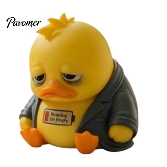 Yellow Duck Resin Ornament Emotional Support Figurine, Ornament, Handmade Animal Figure Cute Statue for Home Office Desk Decor Artistic Decoration