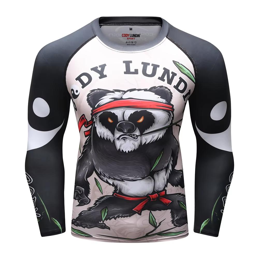 Fight Workout Mma Men'S Long Sleeve MMA Compression T-Shirt Men Boxing Rashguard Blank Bjj Rash Guard Sportswear Tees