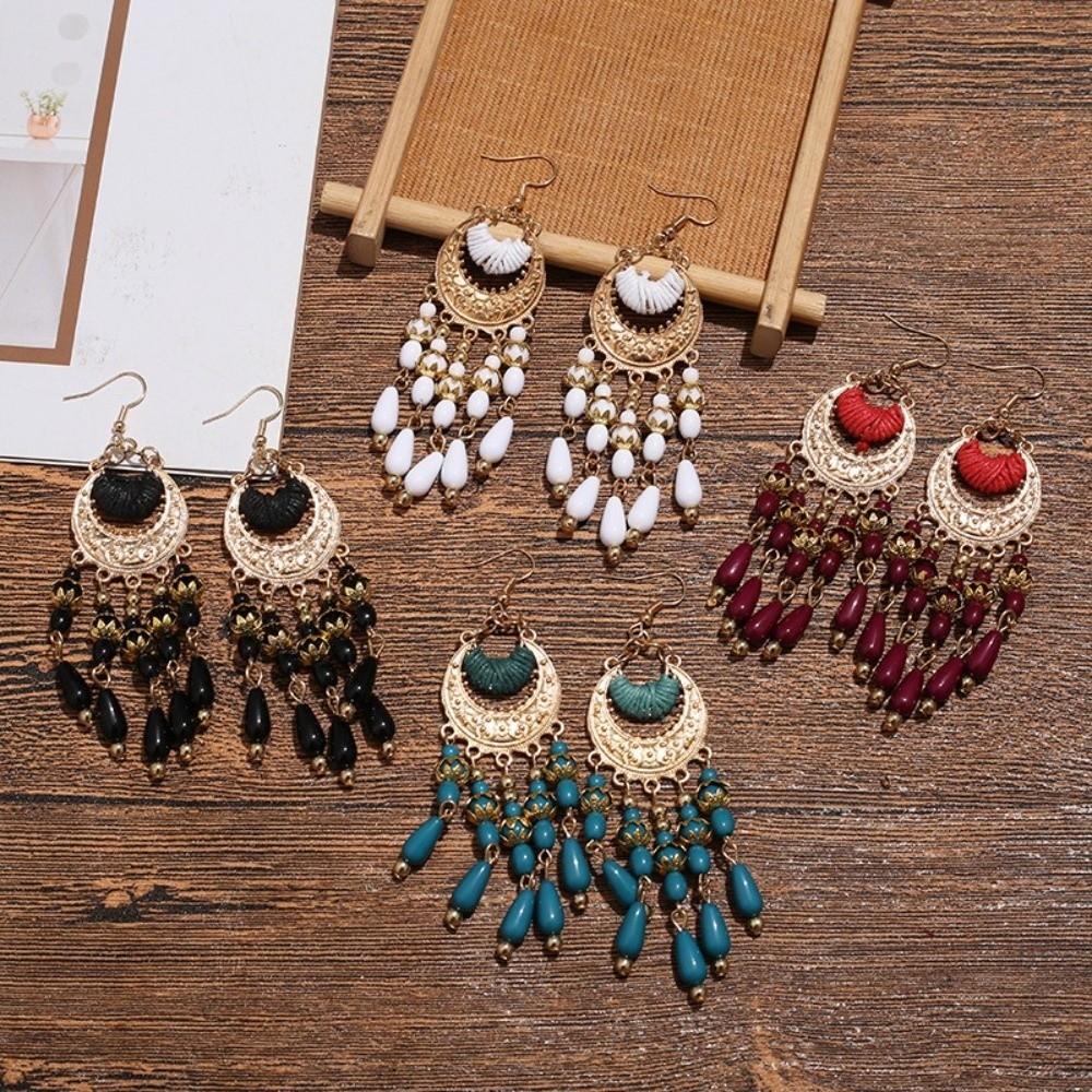 Boho Ethnic Dangle Earring Metal Ear Studs Vintage Drop Pendant Earrings Jewelry