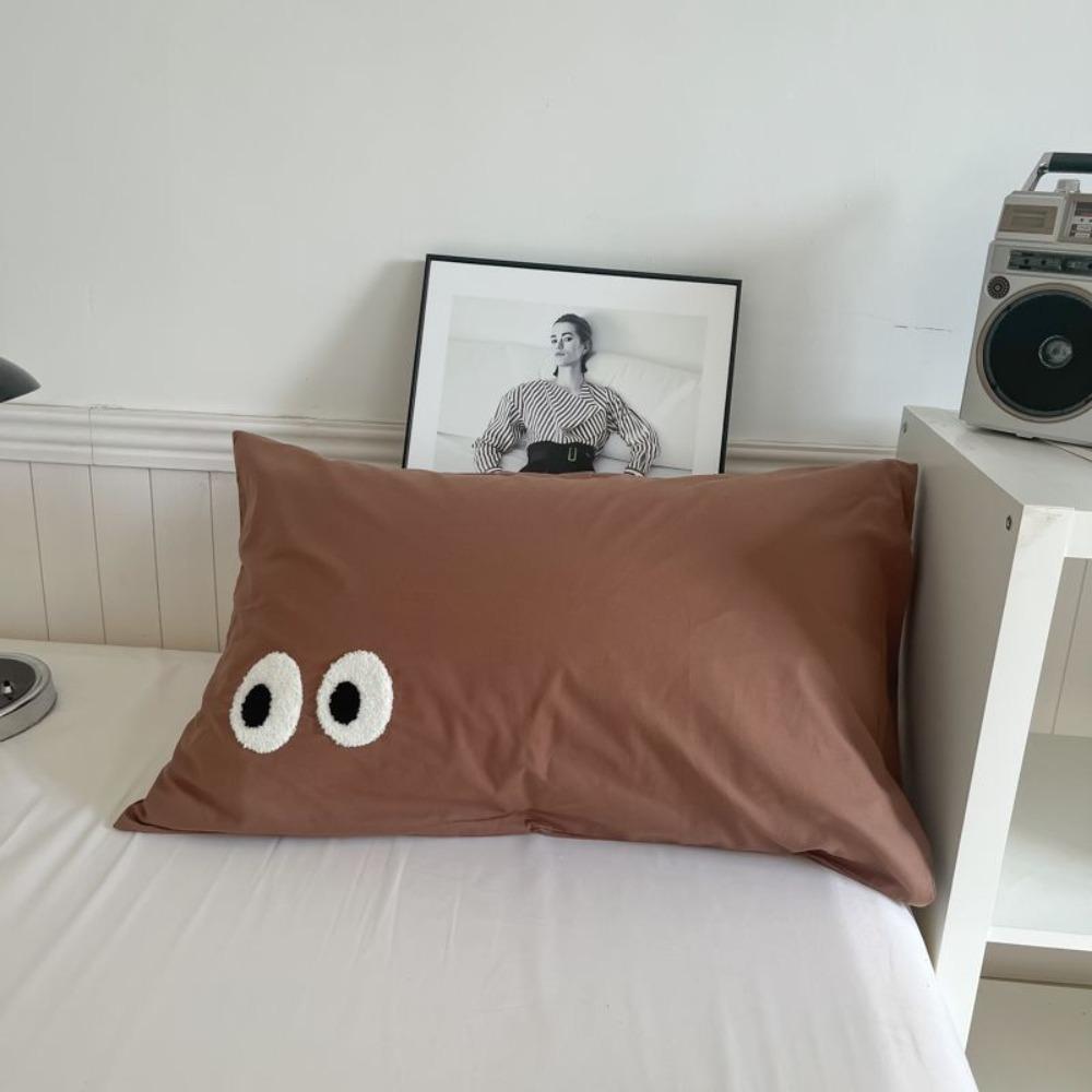 

2PCS Cartoon Breathable Pillowcase Machine Washable Pillow Case Soft Pillow Cover Travel кофейный