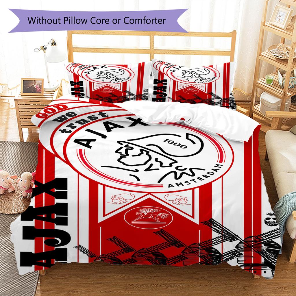 Ajax logo Pattern Bedding Quilt Set Quilt Cover Pillowcase Home Decoration Birthday Gift (1 * duvet cover + 2 * pillowcase, without core)