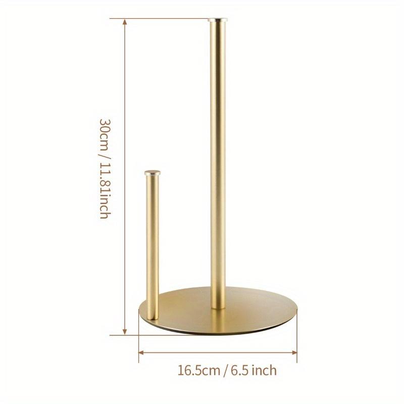 Golden Double Pole Kitchen Tissue Holder Desktop Cling Film Storage Rack Non Perforated Metal Hand Towel Roll Paper Holder New