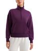 CRZ YOGA Long Sleeve Hoodie with Casual Sportswear with Plum Size XL Women's Loose-Fit Half-Zip, Pockets, SoftAura, Magenta,
