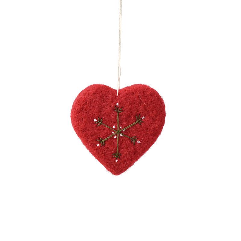 Felt Snowflake Christmas Tree Ornament - Mini New Year Decoration Gift