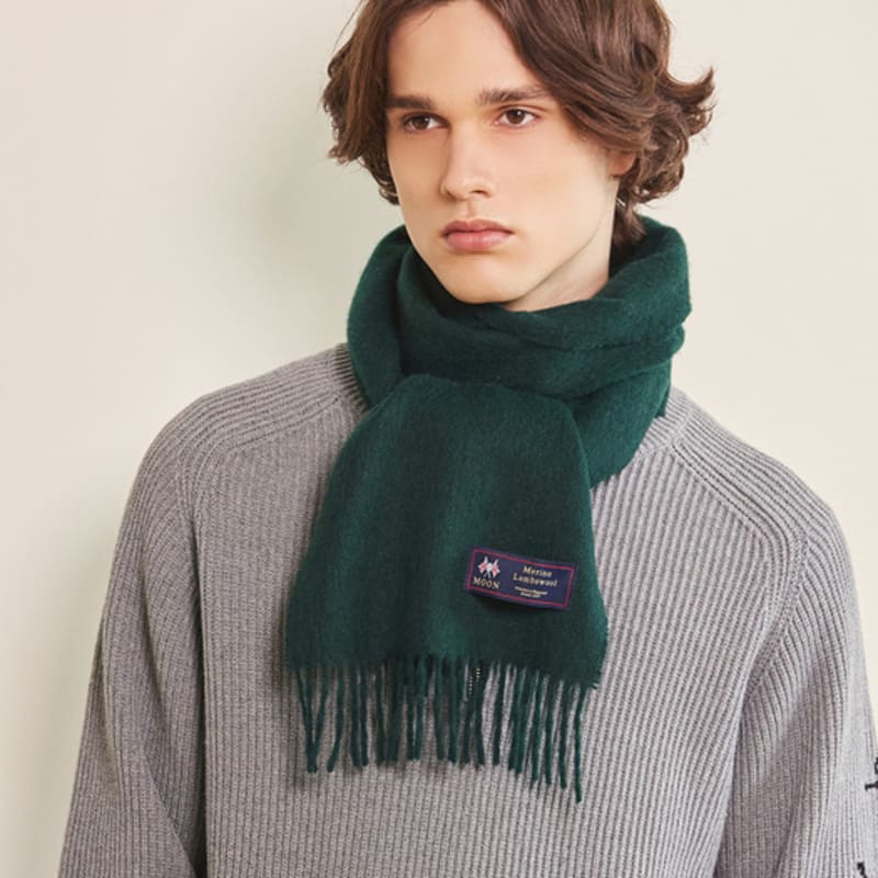 ABRAHAM MOON Merinowolle Schal 25cm - Königliches Grün