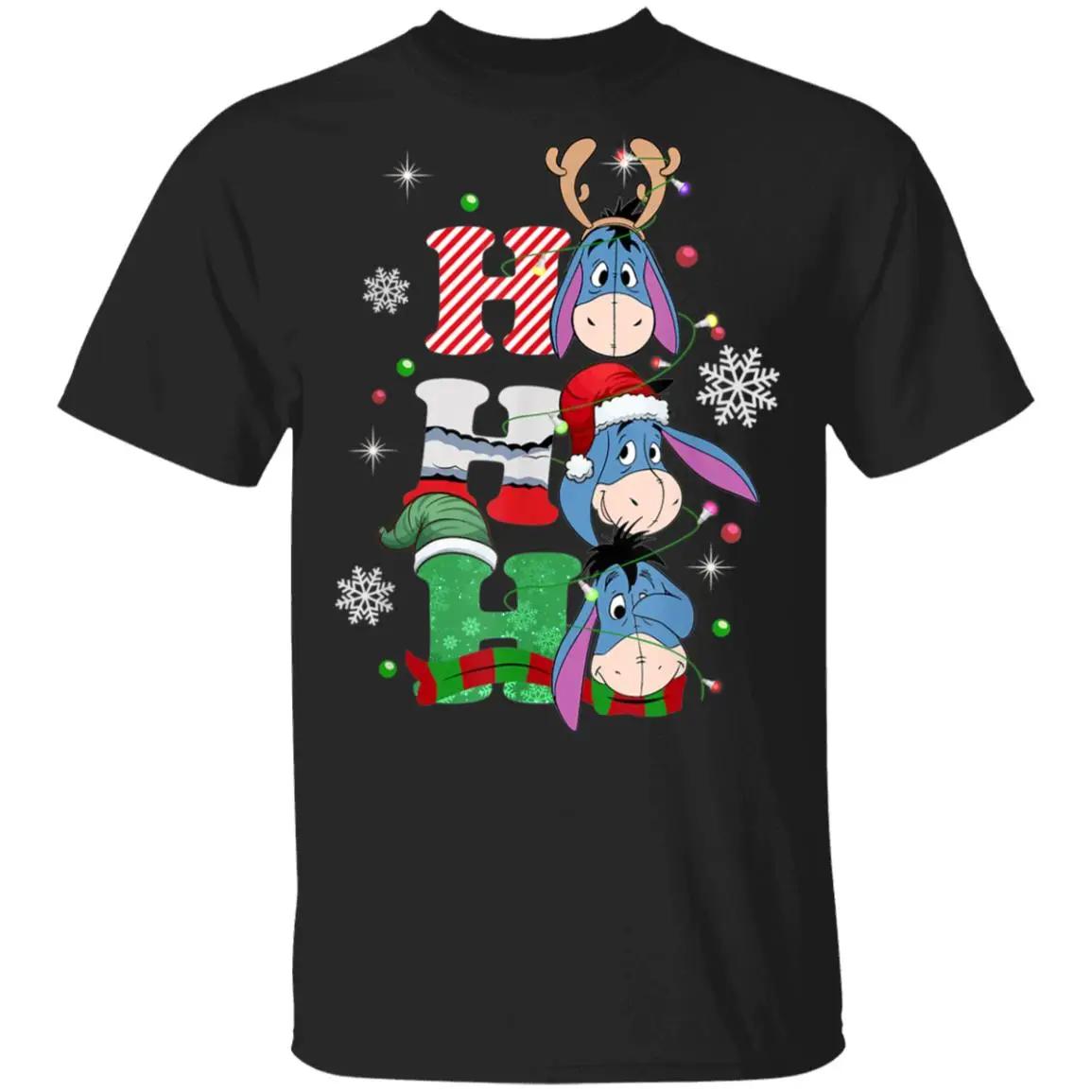Funny Ho Ho Ho Donkey Reindeer Christmas Gift T Shirt 100 Cotton Short Sleeve ONeck Casual Tshirts Loose Top New Size S3XL S