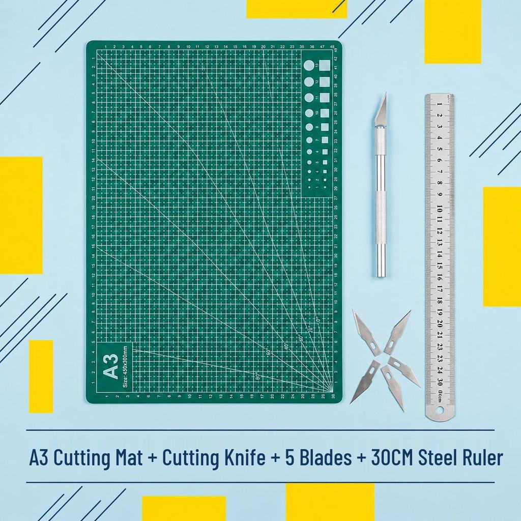 A2/A3/A4 Double-Sided Cutting Mat for Desktop Protection and Crafting - Ideal for Carving, Eraser Stamping, and Paper Cutting.