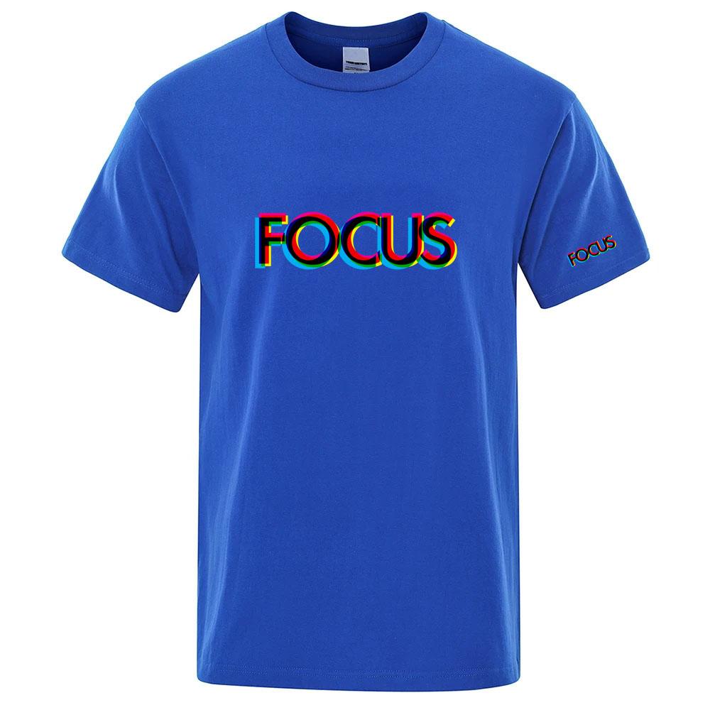 Focus Letter 2025 Unisexs Fashion Trendy Round Neck Tshirt Versatile Short Sleeve Shirt Outdoor Trendy Breathable Fashion Top