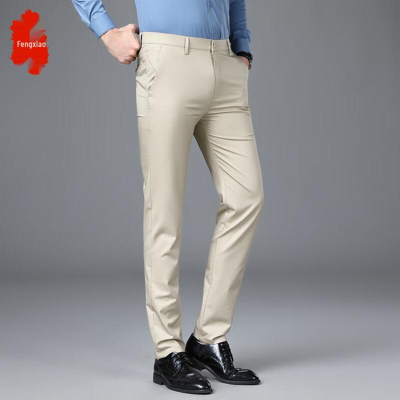 Men s Business Casual Straight-Leg Trousers 29