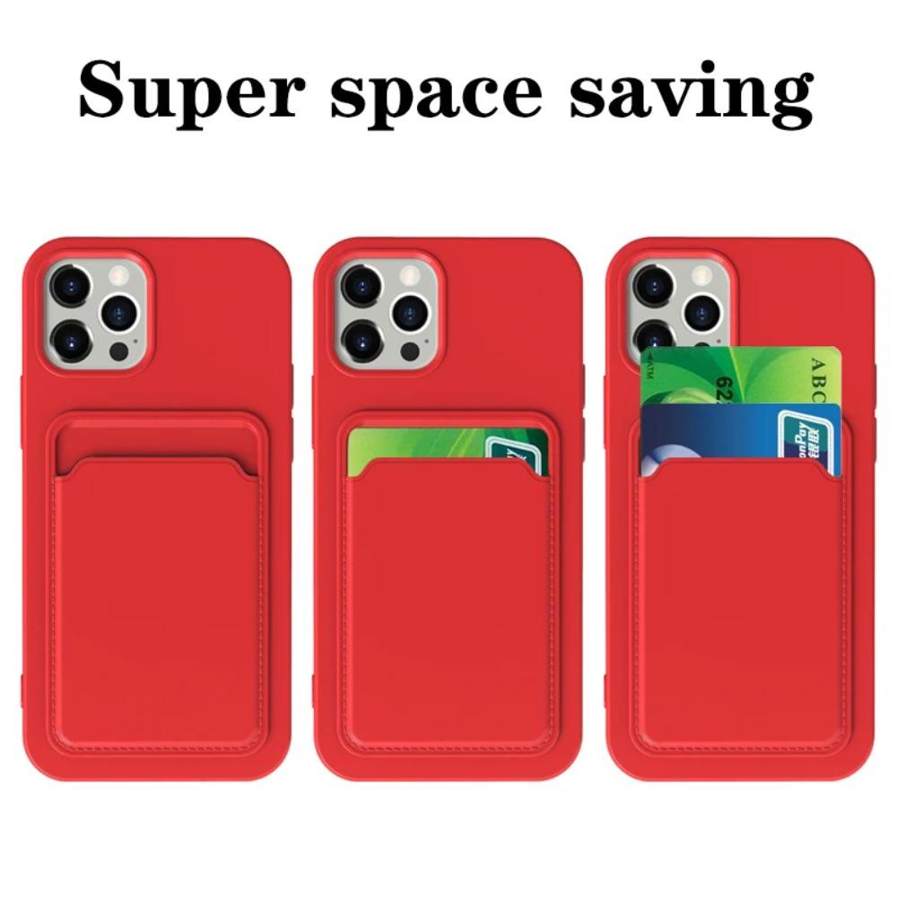 Push Card Slot Matte Soft TPU Bumper Case for IPhone 16 15 14 13 12 11 Pro Max Plus Mini X XS XR Max Shockproof Wallet Cover