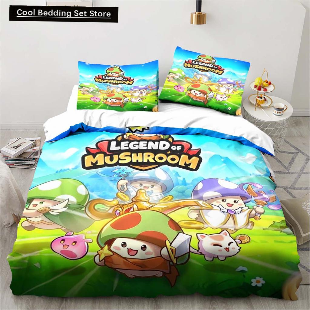 3D Tisk Anime Hra Legenda o Houbě Vzor Povlečení Sady Přikrývka Ložní Prádlo Dárek Twin Queen King Size Romantický Domácí Dárek