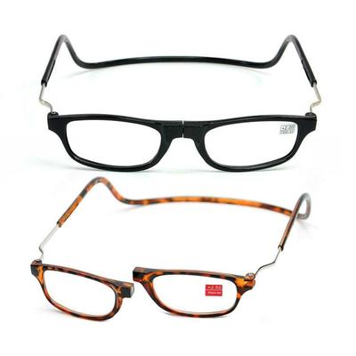 Unisex Magnetyczne okulary do czytania Mężczyźni i kobiety Regulowane wiszące szyjki Magnetyczne miękkie Vintage składane okulary do czytania
