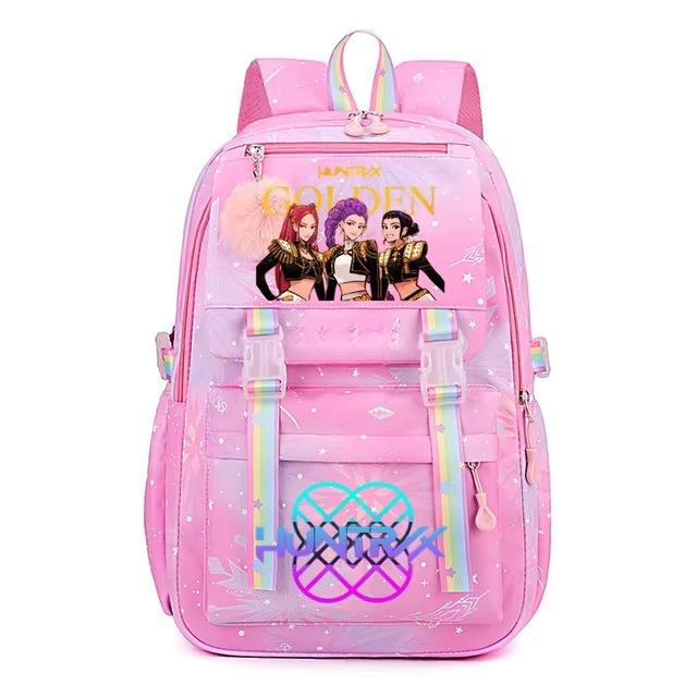Kpop Witch Hunters Cartoon Backpack Girl Student Large Capacity School Bag Elementary School Student Backpack Lightweight