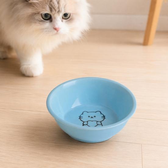 Raised Pet Bowl Ceramic Cat Bowl with Stand Tilted Pet Food Bowl Protect