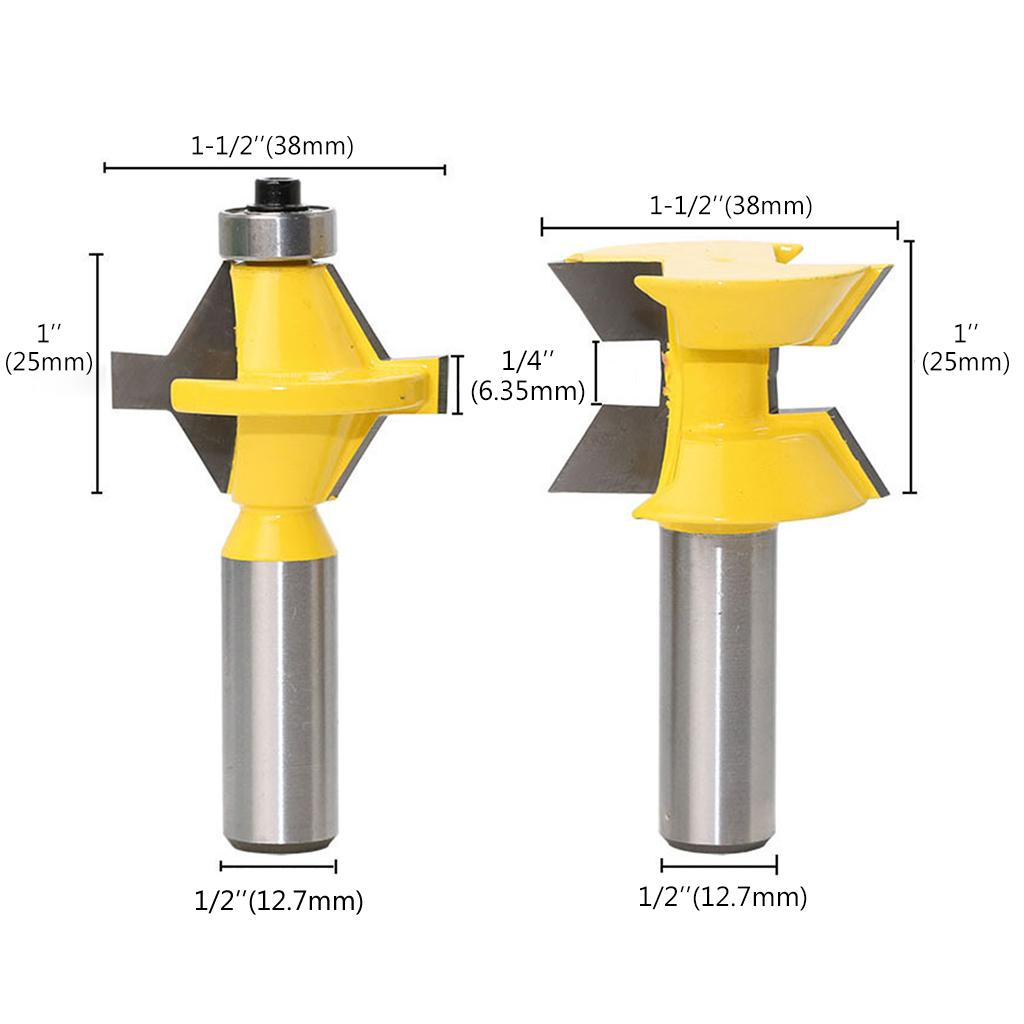 Large Lock Miter Router Bit 120Degree Shank Tenon Cutter Woodworking CarvingTool