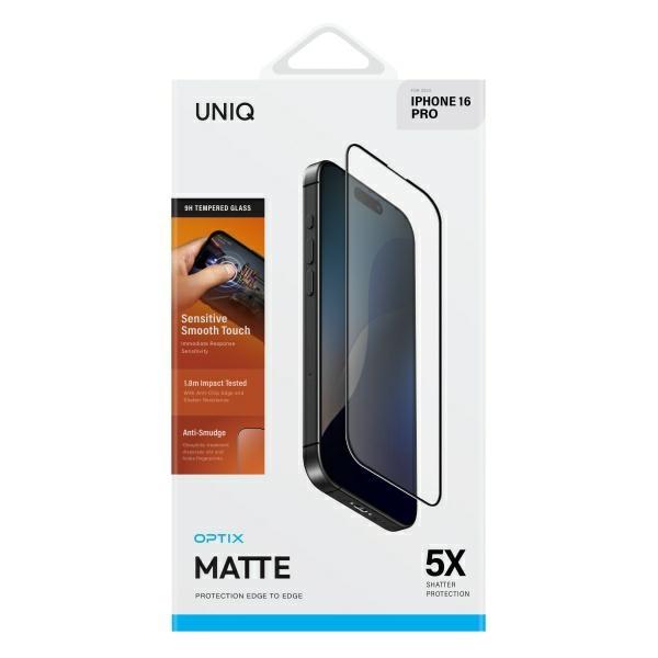 Uniq Optix Matte Iphone 16 Pro 6.3Matowe Szkło Hartowane Z Aplikatorem