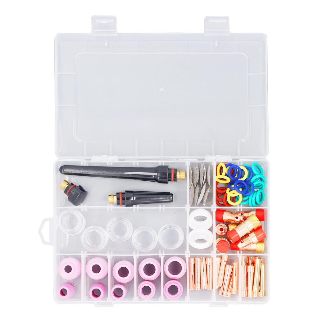 87Pcs Plasma Cutter Consumables Copper Ceramic Plasma Cutting Nozzles Gas Lens Glass Cup Kits for