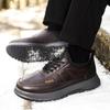 Winter New Cotton Shoes Men's Velvet Warm Thick-soled Casual Shoes Leather Surface Waterproof and Wear-resistant One-pedal Sports Men's Shoes