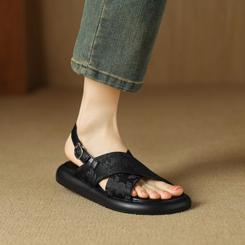 Summer Women's Platform Sandals Non-slip Rubber Soft Sole Size Round Head Women's Shoes New Casual Beach Sandals Women