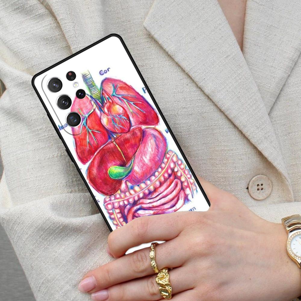 Radiological Human Organs Skeleton Cell Phone Case for Samsung Galaxy S26 Ultra S25 S24 S23 S22 S21 S20 Note10 Cover