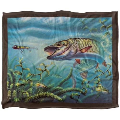 JQ Licensing Provoked Musky Fishing Silky Supersoft Blanket