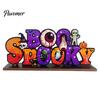 Halloween Room Tabletop Decor Pumpkin Haunted House Letter Ornament, Wooden Ornaments Spooky Festive Desk Decoration for Party Props Unique