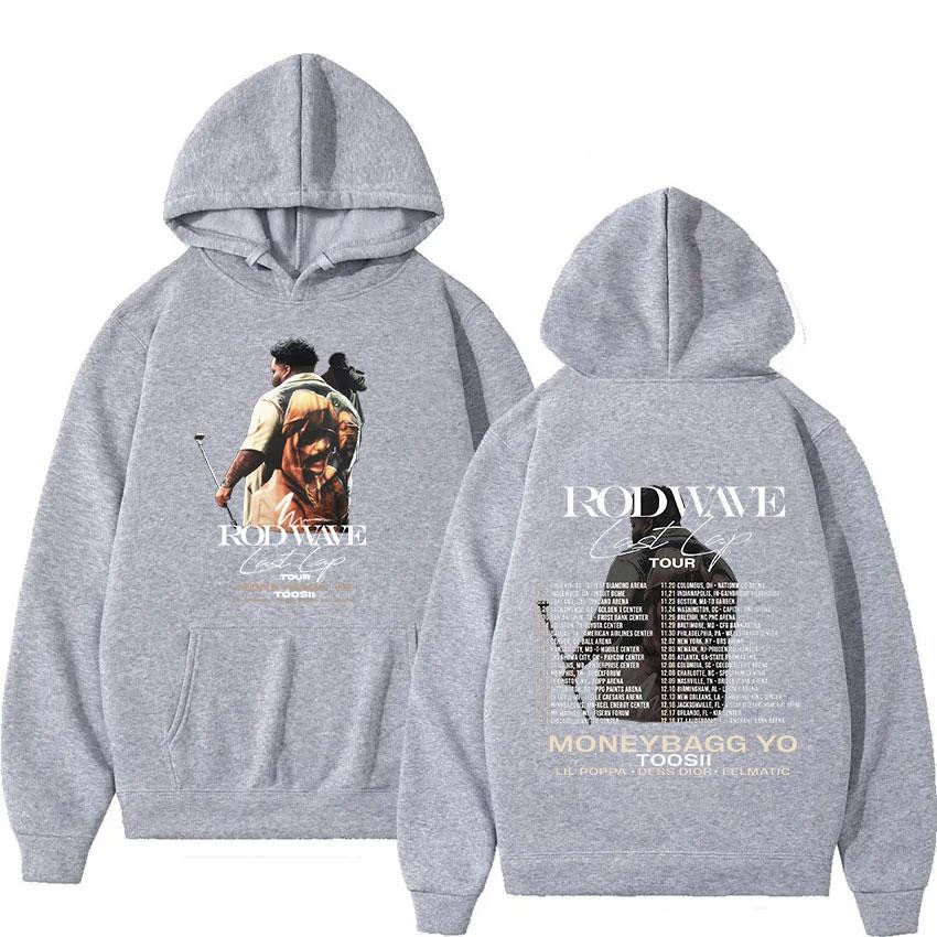 Rapper Rod Wave Last Lap Tour 2024 Felpa con Cappuccio Album Uomo Hip Hop Retro Felpa con Cappuccio Y2k Moda Felpe Oversize Streetwear