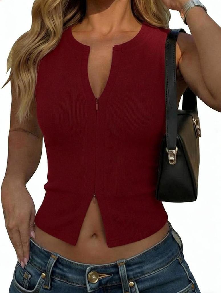 Women's Fitted And Comfortable V-Neck Sleeveless Vest Top