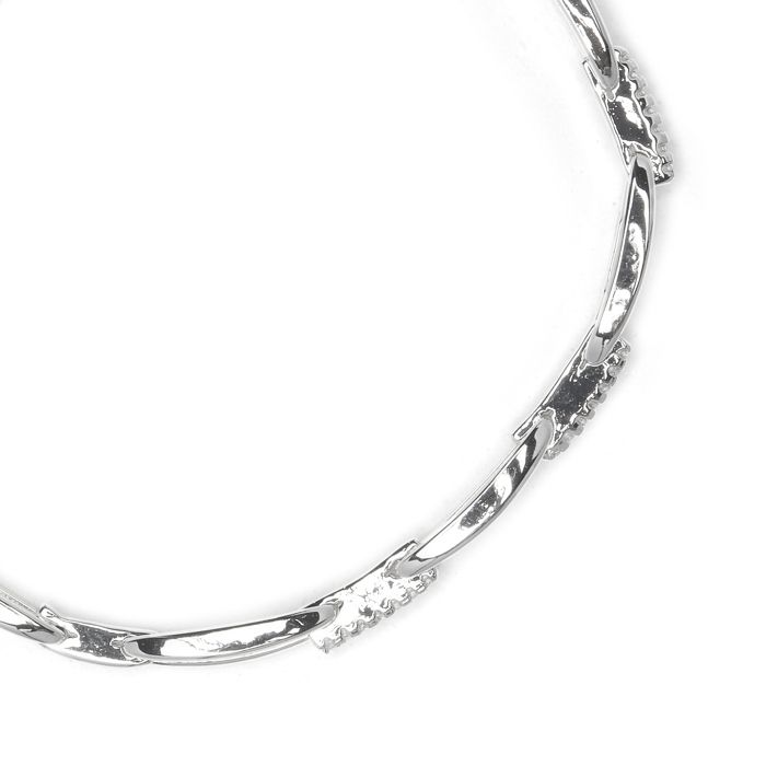 Bracelet - LUXENTER - Thylo - Brilliant Cubic Zirconia - Rhodium-Plated Finish 925 Sterling Silver - Length 18 Cm