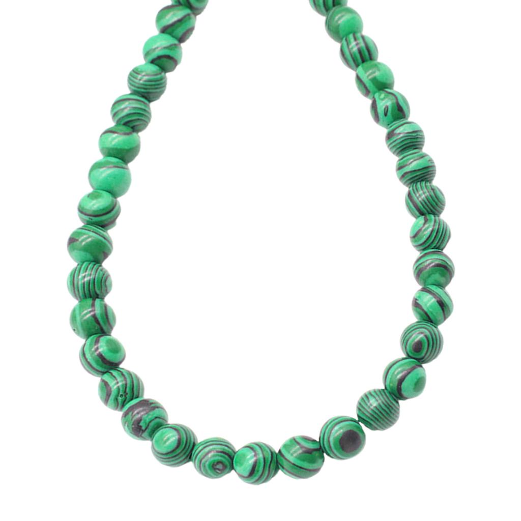 Smooth Polished Malachite Round Beads Chain For Handmade Bracelets Necklaces Safe Natural Stone Jewelry Supplies