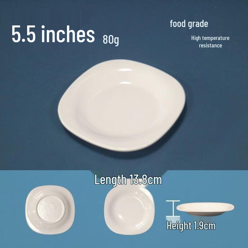 JINGRX White Melamine 5.5-inch Sauce Dishes (Set of 10)