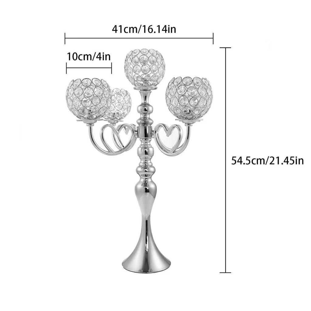 European Retro 5-Head Candlestick Centerpiece - Luxury Candlelight Dinner Decoration for Wedding and Home.