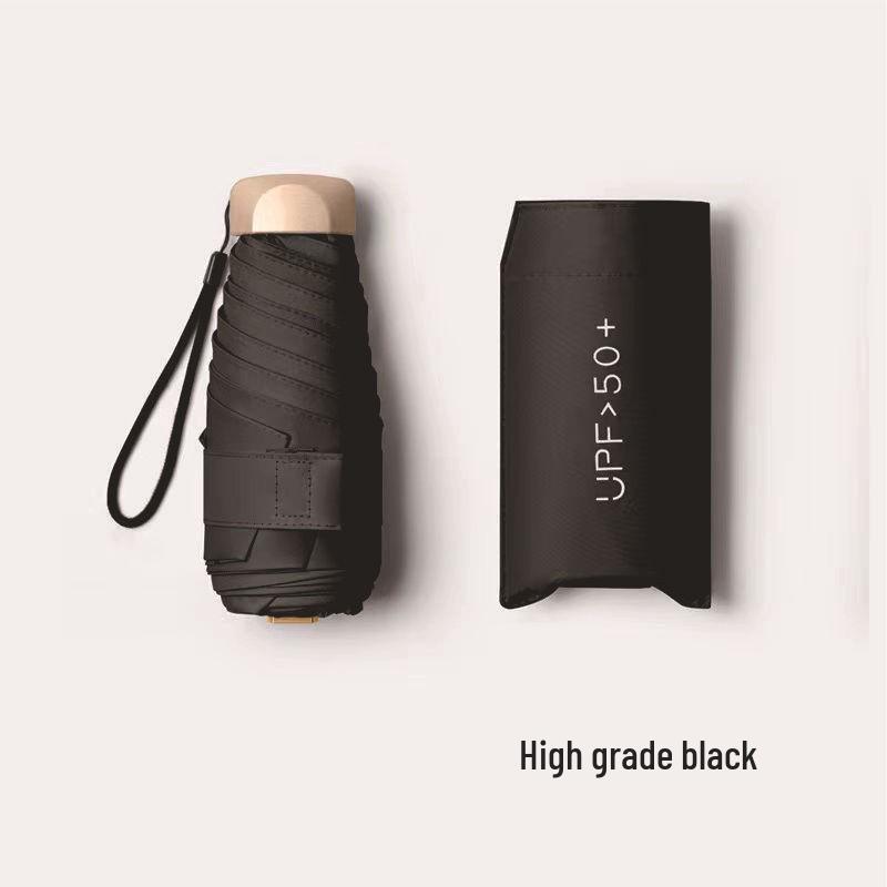 Paraguas Compacto para Sol y Lluvia: Ligero, Seis Costillas, Doble Uso, Mini Plegable para Protección contra Todo Clima