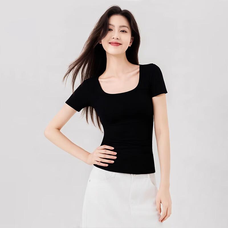 Women's U-Neck Slim Fit Short Sleeve T-Shirt