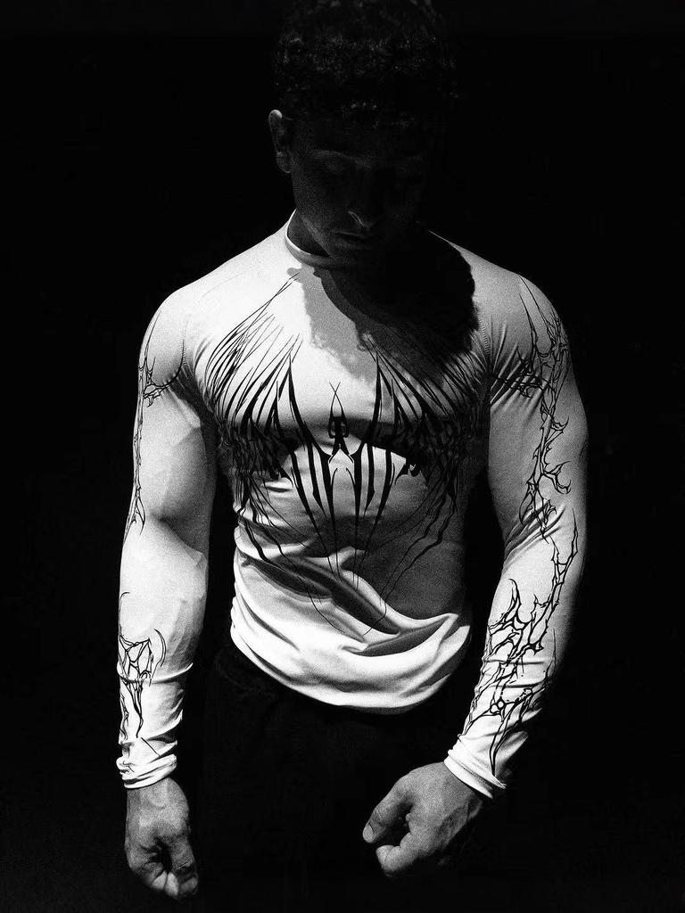 Venom Dragon Compression Long Sleeve Men's Fitness Shirt - Quick-Dry, Elastic Sportswear