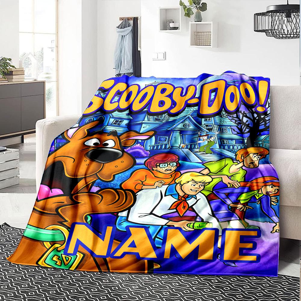 Scooby Doo Mystery Adventure Throw Customizable Blanket Customize Your Name Warmthful Decor Perfect For Sofa Couch Office Bed Picnics Four Seasons