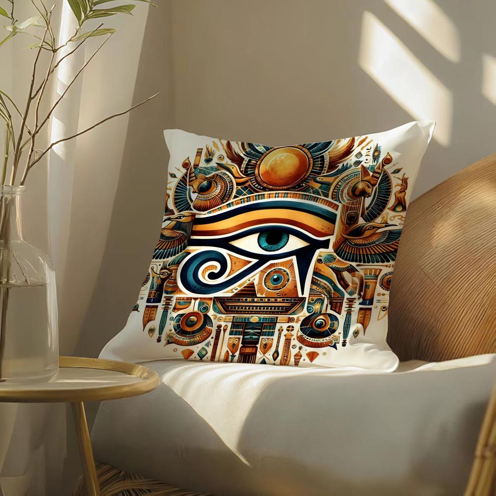 Retro Culture Ancient Egyptian Art Pillow Case Pattern Printed Pillowcase For Living Room Sofa Cushion Cover & Bedroom Decor