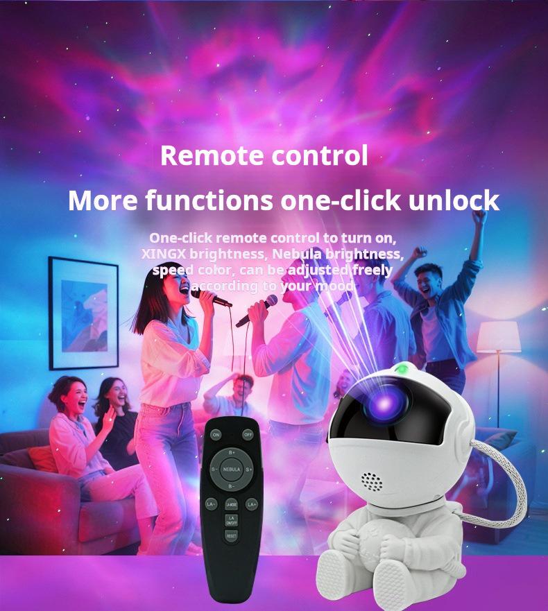 Starlit Sky Projector Night Light: Bedroom Ornament with Hug Star Style & Laser Fantasy Nebula Effect.