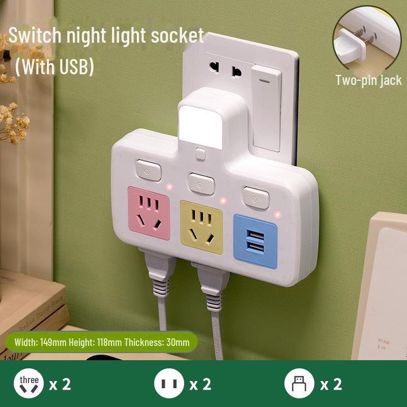 Pure Copper Multi-Function USB Power Strip with Wireless Plug Board