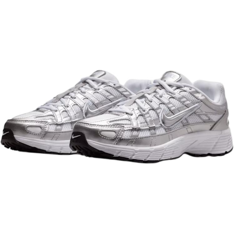 New Nike P 6000 Abrasion Resistant Low Top Kids' Running Shoes Silver Gray White Teenagers HV5064-101