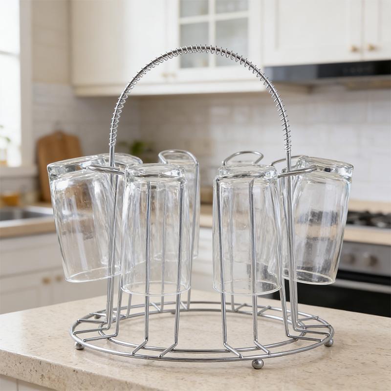 Household Tea Set Hanging Drainer Dustproof Tea Cup And Glass Cup Creative Storage Rack