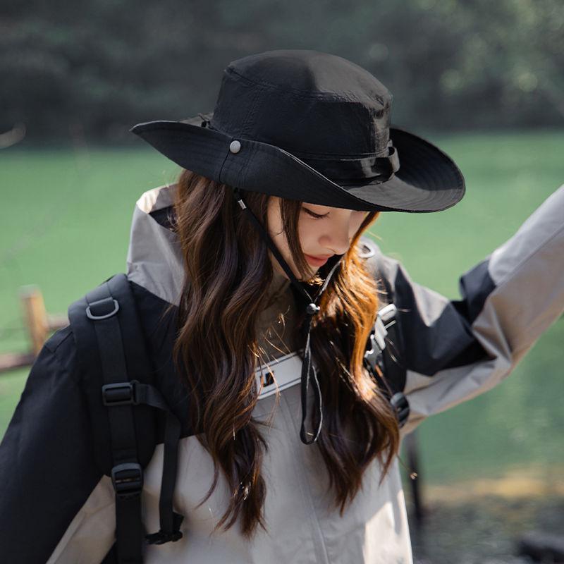 Chapeau Bob Cordon de Serrage Extérieur Protection Solaire Imperméable Sports Séchage Rapide Alpinisme Été Chapeau de Soleil